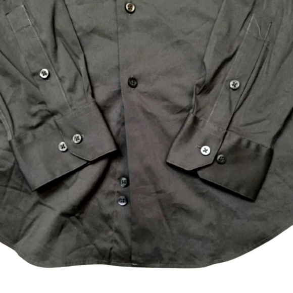 Alfani Mens Slim-Fit Wrinkle Resistant Moisture Wicking Dress Shirt Black Oyster - Picture 6 of 10